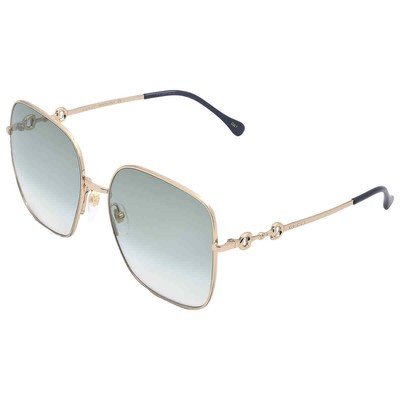 Pre-owned Gucci Green Square Ladies Sunglasses Gg0879s 003 61 Gg0879s 003 61