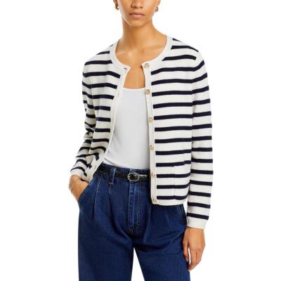 Private Label Womens Cashmere Button-Down Striped Cardigan Sweater Top BHFO 4310