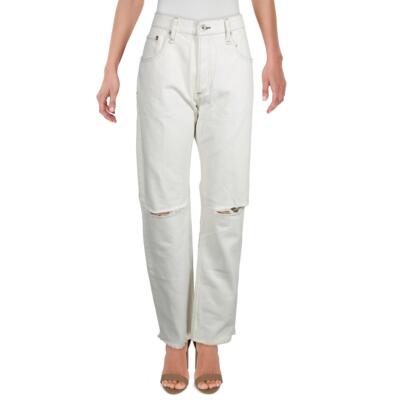 

Женские джинсы-бойфренды Rag - Bone Rosa White со средней посадкой с потертостями  BHFO 0903, White ave