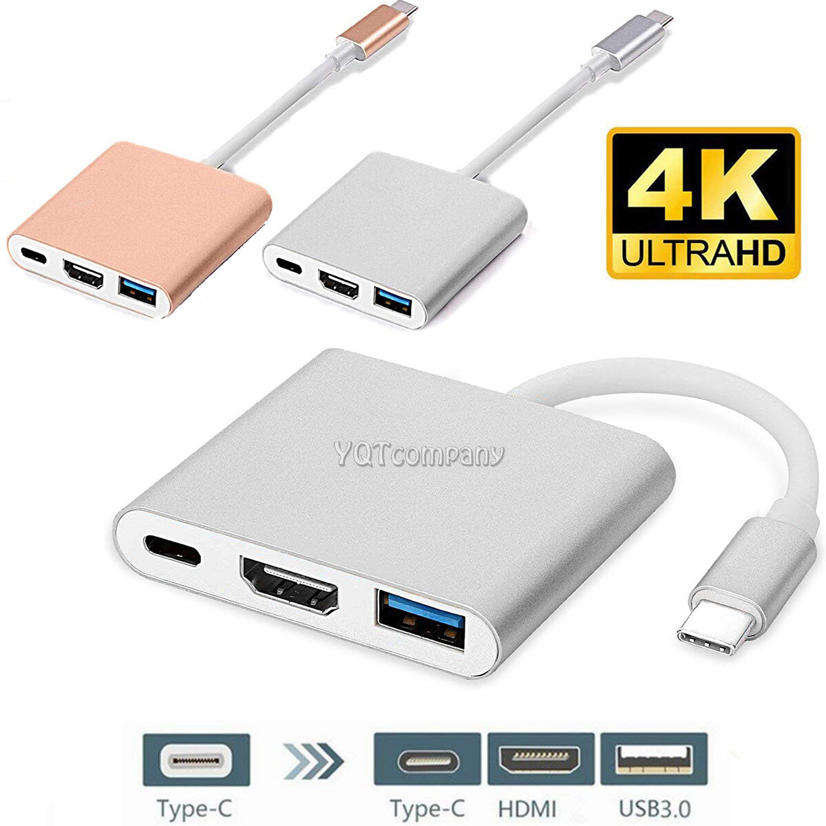Type C Phone to HDTV TV HDMI Cable Adapter For Samsung Galaxy S21 S20 S10 S9 S8+