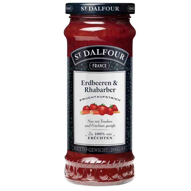 St. Dalfour Fruchtaufstrich Erdbeeren Und Rhabarber KonfitÃ¼Re 284g