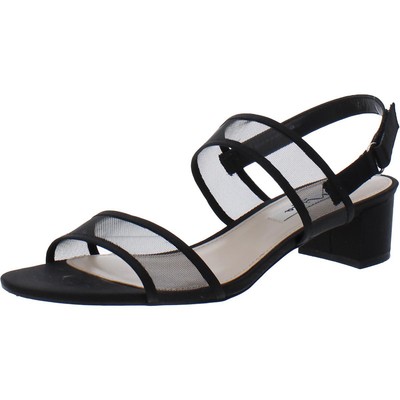 

Черные кожаные туфли на каблуке с сеткой Nina Womens Ganice 9.5 Medium (B,M) BHFO 3175, Black luster satin/ mesh