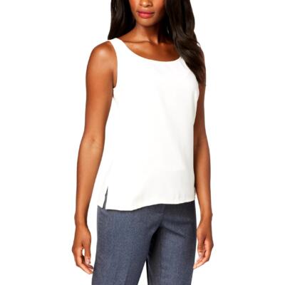 

Женский дневной топ на бретельках Anne Klein цвета слоновой кости в смешанной технике с боковыми разрезами  BHFO 9133, Anne white