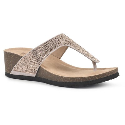 

Белые женские босоножки Action Gold Thong Sandals Shoes 9 Medium (B,M) BHFO 1150, Rose gold/multi