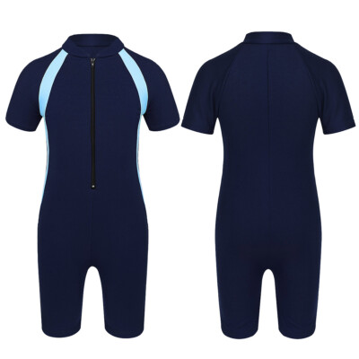 US Kids Girls Swimsuit Shorty Swimwear UPF 50+ Bathing Suits Beach Bodysuit