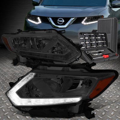 ДЛЯ 14-16 NISSAN ROGUE LED DRL ДЫМЧАТАЯ ЯНТАРНАЯ УГЛОВАЯ ФАРА ГОЛОВНОГО ФОНАРЯ + НАБОР ИНСТРУМЕНТОВ