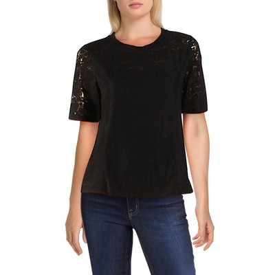

Женская черная блузка-футболка Laundry by Shelli Segal  BHFO 4577, Черный