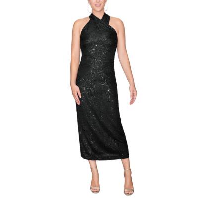 

Rachel Rachel Roy Женское коктейльное и вечернее платье миди с блестками BHFO 2607, Черный