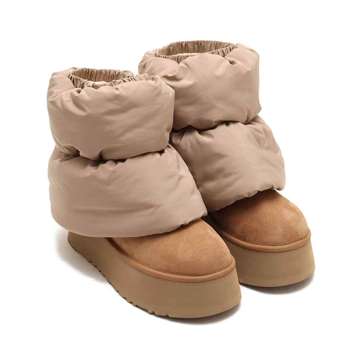 Pre-owned Ugg 1158275-ahs  Women's Classic Mini Dipper Puffer Amphora Chestnut (women's) In Brown