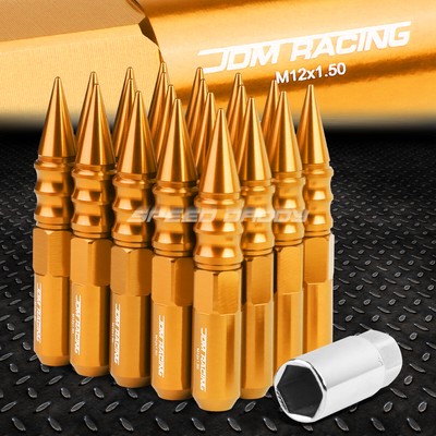 JDM АЛЮМИНИЕВЫЕ ОРАНЖЕВЫЕ ГАЙКИ С ШИПАМИ + АДАПТЕР 20 ШТ./КОМПЛ. M12X1.5 ДИАМЕТРОМ 20 ММ/ВЫСОТОЙ 123 ММ