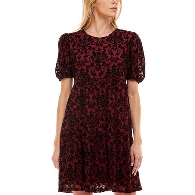 Безмолвное женское красное бархатное мини-платье-сорочка Juniors XXS BHFO 2245