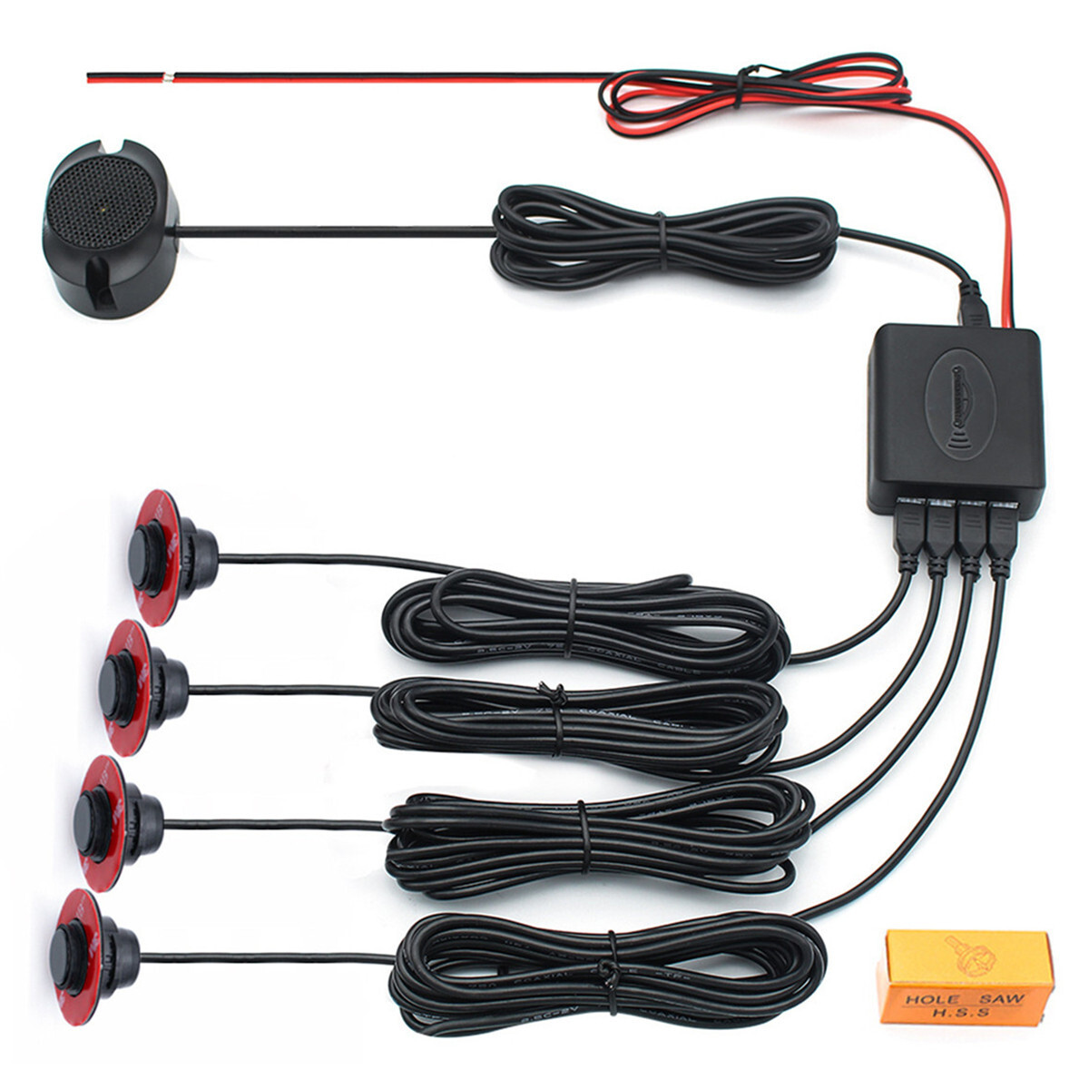 4pcs Car Auto Parking Backup Sensor Kit Adjustable Reversing Radar