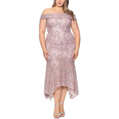 Женское вечернее платье Xscape из темно-серого сутажа с кружевами, плюс 18 Вт, BHFO 8322