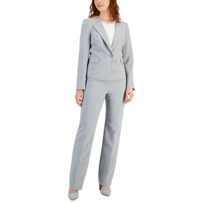 Le Suit Женский серый деловой брючный костюм на одной пуговице Petites 16P BHFO 9430