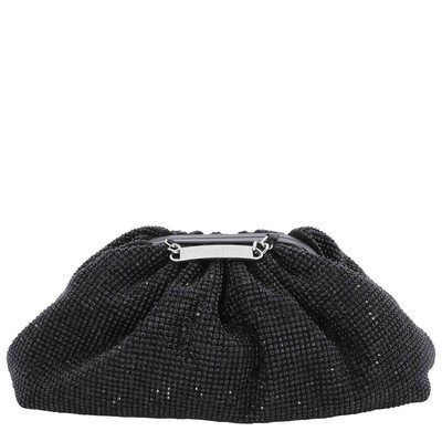 Pre-owned Philipp Plein Crystal Embroidered Mini Pillow Clutch Bag Paaa-wbb0550-pco058n-02 In Black