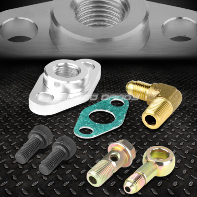 АЛЮМИНИЕВАЯ ЗАГОТОВКА ТУРБОНАДДУВА T3/T4 С ТУРБОНАДДУВОМ 1/4 NPT ДЛЯ ЛИНИИ ПОДАЧИ МАСЛА + ПРОКЛАДКА + БОЛТЫ