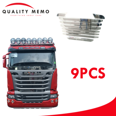 Scania Streamline R440 Radiator Grille Covers Stainless Steel Accessories 9 Pcs