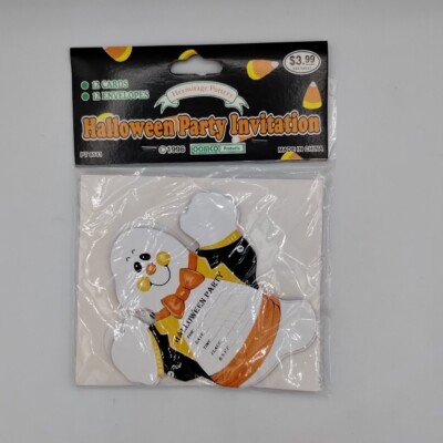 Vintage Halloween Happy Ghost Party Invitations 1996 Set Of 12 With Envelopes 