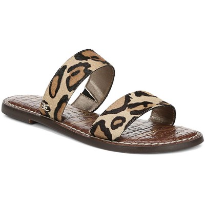 

Sam Edelman Женские коричневые сандалии на плоской подошве Gala 7.5 Medium (B,M) BHFO 1041, Nude leop brahma, Gala