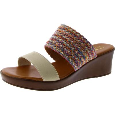 Итальянские обувщики стирают женские босоножки на танкетке из искусственной кожи BHFO 6002