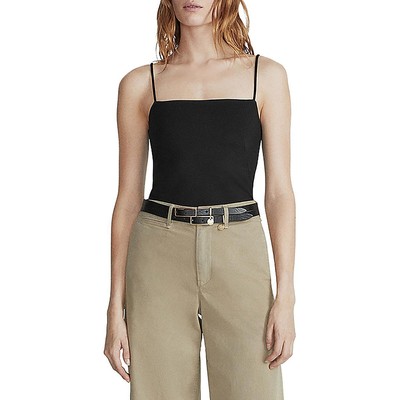 Rag & Bone Женская черная эластичная майка без рукавов с квадратным вырезом L BHFO 4243