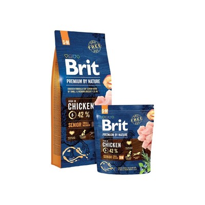 Hundefutter Brit Premium by Nature Senior S+M Senior Apfel Huhn Mais 15 kg