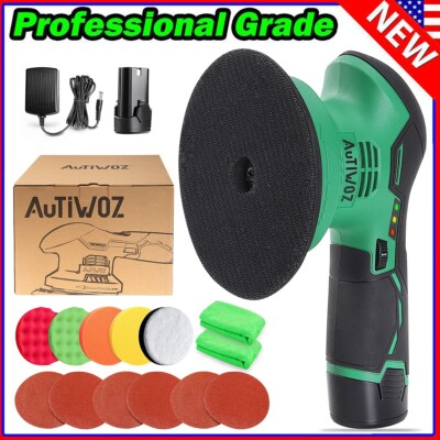Cordless Car Polisher Buffer Kit Dual Action Battery Polishing Machine 12V 6'' US