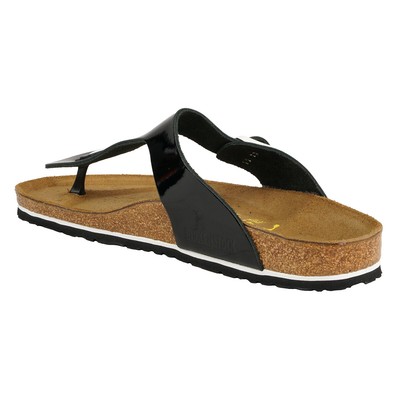 Birkenstock Gizeh Natural Leather Sandals Black Patent 38 N