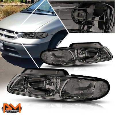 For 96-00 Chrysler Town&Country/Voyager Headlight/Lamp Smoked Housing Clear Side