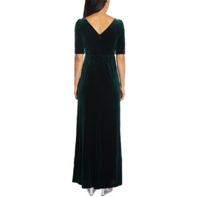 

Adrianna Papell Женское зеленое бархатное вечернее платье хай-лоу  BHFO 2550, Emerald