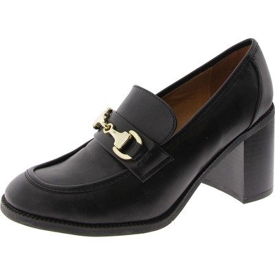 Nine West Womens Koolo 3 Black Loafer Heels Shoes 7.5 Medium (B,M) BHFO 9700