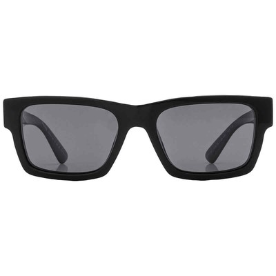 Pre-owned Prada Polarized Black Rectangular Men's Sunglasses Pr 25zs 1ab08g 53