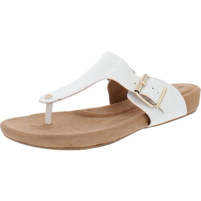 Giani Bernini Womens Rivver White Thong Sandals Shoes 10 Medium (B,M) BHFO 7352