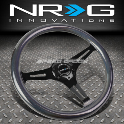 ОБЛЕГЧЕННОЕ РУЛЕВОЕ КОЛЕСО NRG 350 ММ С 6 БОЛТАМИ И РУКОЯТКОЙ ИЗ ИСКРЯЩЕГОСЯ ДЕРЕВА С ЧЕРНЫМИ СПИЦАМИ