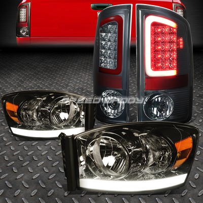 ТОНИРОВАННЫЙ КОРПУС, ЯНТАРНАЯ ФАРА + DRL + ТОНИРОВАННЫЙ 3D СВЕТОДИОДНЫЙ ЗАДНИЙ СТОП-СИГНАЛ ДЛЯ 07-09 RAM