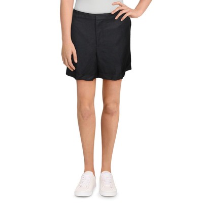 Lauren Ralph Lauren Женские шорты Bybianna из черной льняной смеси с манжетами 18 BHFO 0532