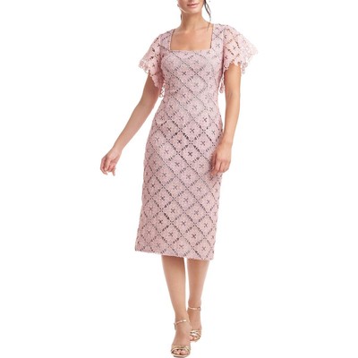 

Женское платье миди JS Collections Dahlia с кружевной накладкой до середины икры BHFO 3084, Pale mauve