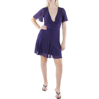 Женское приталенное расклешенное платье Branford фиолетового цвета от Lauren Ralph Lauren 4 BHFO 0778