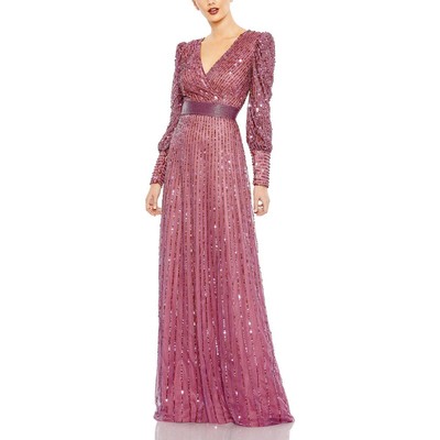 Женское официальное вечернее платье Mac Duggal с фиолетовыми украшениями, 10 BHFO 2861