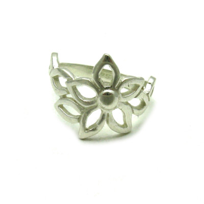 Stylish Plain Sterling Silver Women's Ring Solid 925 Flower Nickel Free Empress