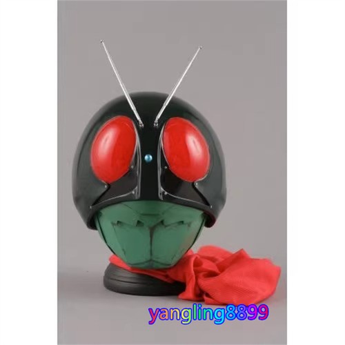 Pre-owned Handmade 1:1 Wearable Kamen Rider Cosplay Helmet Resin Led Model Masked Rider Collect Toy In As Shown