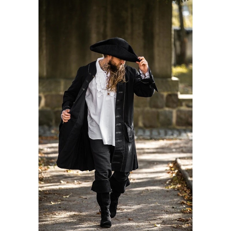 Chapeau De Feutre Laine Tricorne Noir 