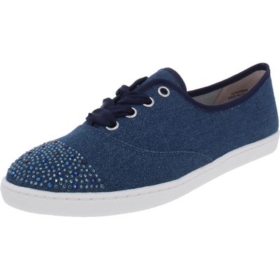 

J. Renee Womens Schooner Blue Fashion Sneakers Shoes 6.5 Medium (B,M) BHFO 3321, Shimmer denim fabric, Schooner