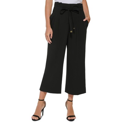 Женские черные укороченные брюки с широкими штанинами DKNY 10 BHFO 8799