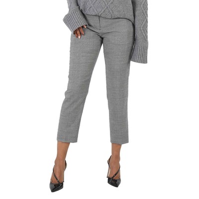 Pre-owned Burberry Check Cropped Tailored Trousers In Black