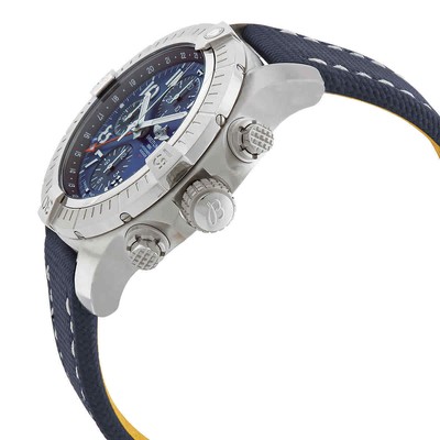 Pre-owned Breitling Avenger Chronograph Gmt Gmt Automatic Chronometer Blue Dial Men's