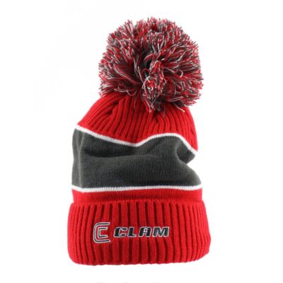 New Clam Icearmor Red Pom Hat