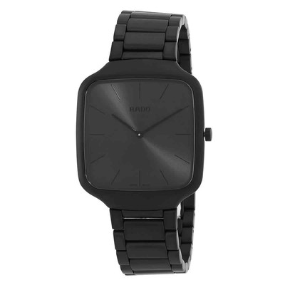 Pre-owned Rado True Square Quartz Black Dial Unisex Watch R27062152