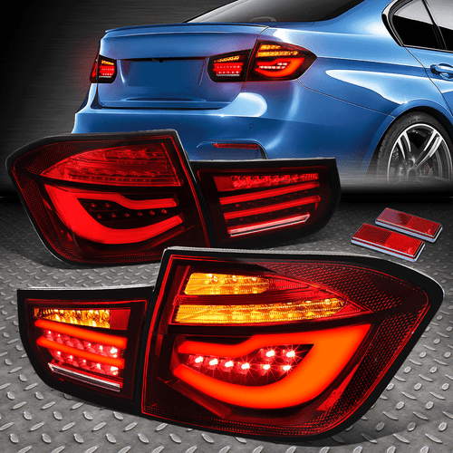 [ПОЛНЫЙ СВЕТОДИОД + ПОСЛЕДОВАТЕЛЬНЫЙ СИГНАЛ ПОВОРОТА]ДЛЯ 12-15 ЗАДНИХ ФАР BMW F30 4DR КРАСНЫЙ/ПРОЗРАЧНЫЙ