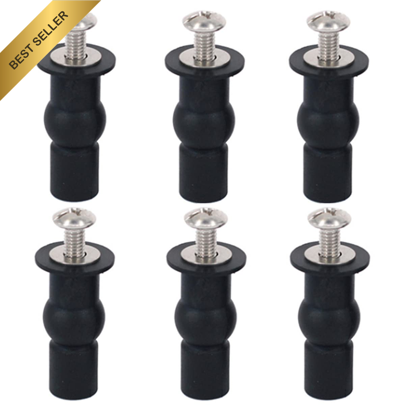 6 Pcs Toilet Seat Hinges Screws Bolts Toilet Seat Top Fixing Screw Expanding Rub